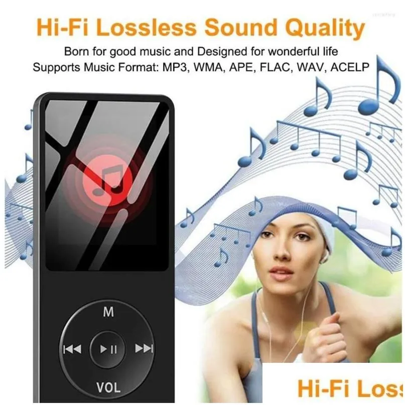 Mp3 Mp4 Players Mini Player Recording Pen Fm Radio Mti-Functional Electronic Memory Card Speaker With Charging Line Headphones Dro Dhdxg