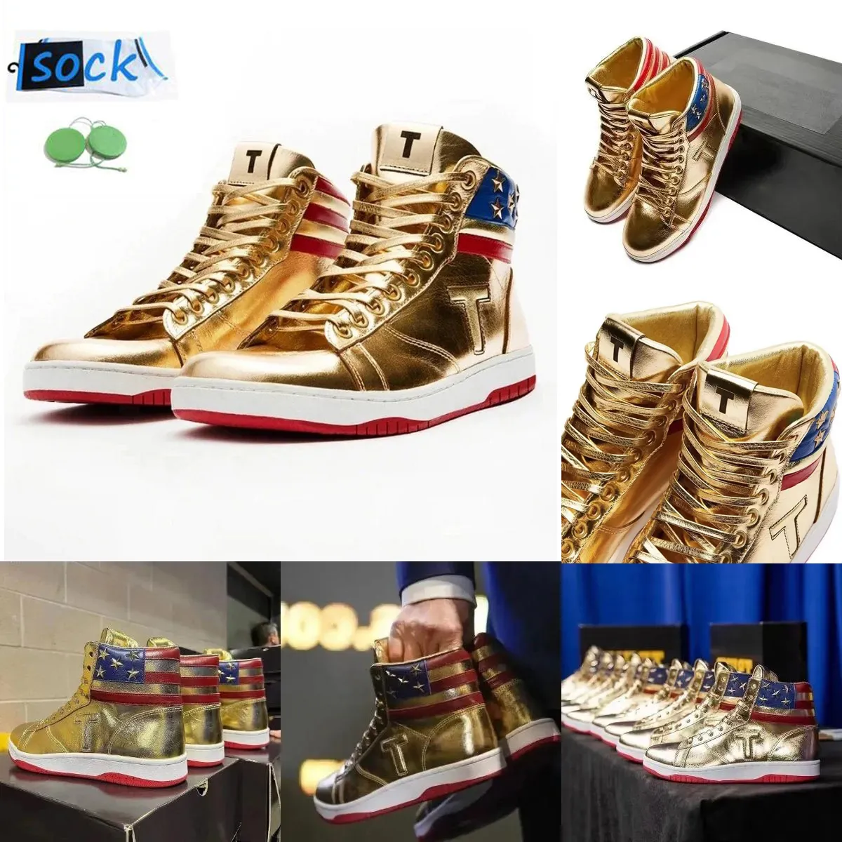 T Trump Shoes Trumps Designer Sneaker The Never Surrender High Top Scarpe da basket casual Designer Ts Sliver Gold Custom Uomo Donna Scarpe da ginnastica Sport Sneakers 36-45