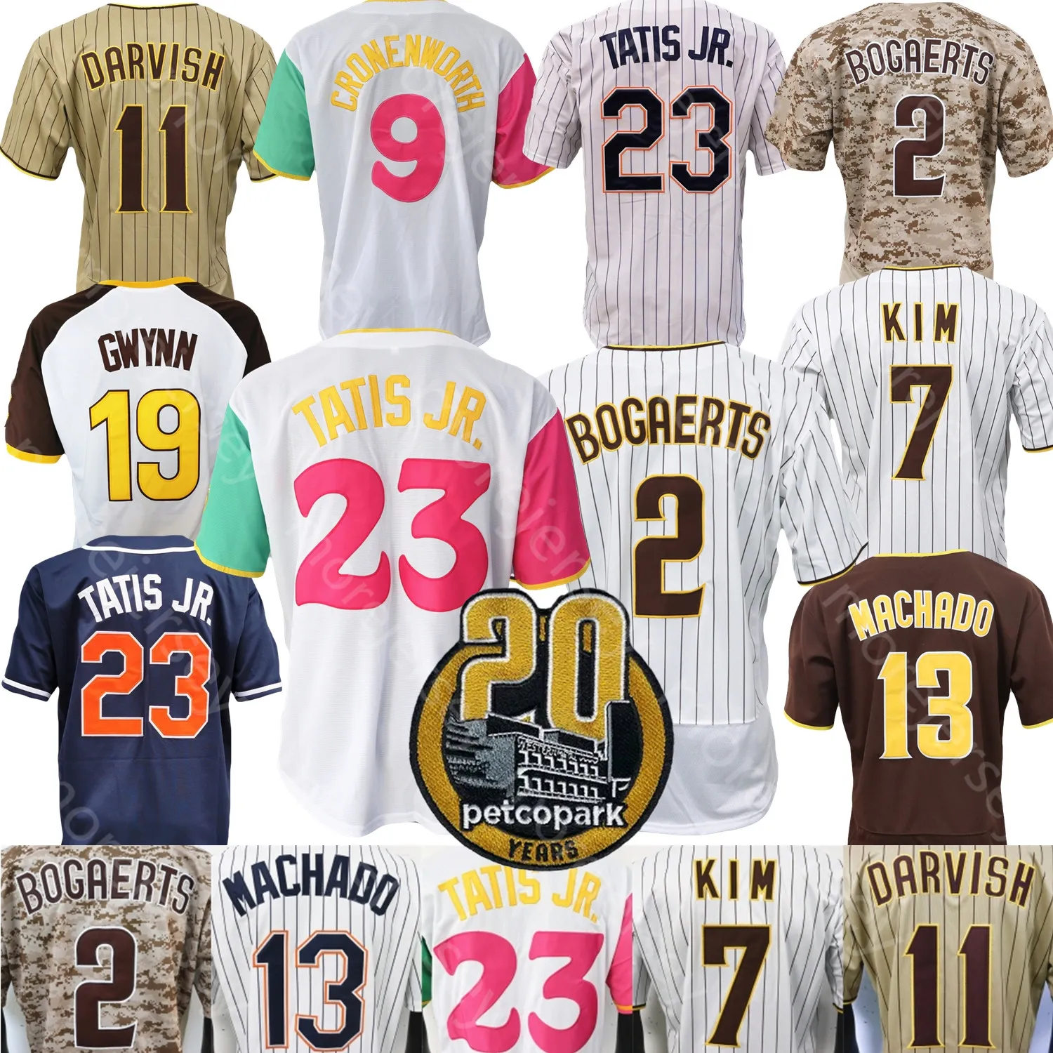 20th Patch Jersey Fernando Tatis Jr. Xander Bogaerts H.S.キム・マニー・マチャド・ディランはクロネンワース・ユ・ダルビッシュ・トニー・グウィン・ユキ・マツ・マスグローブ・サラス・バッテン・マルカノを止める