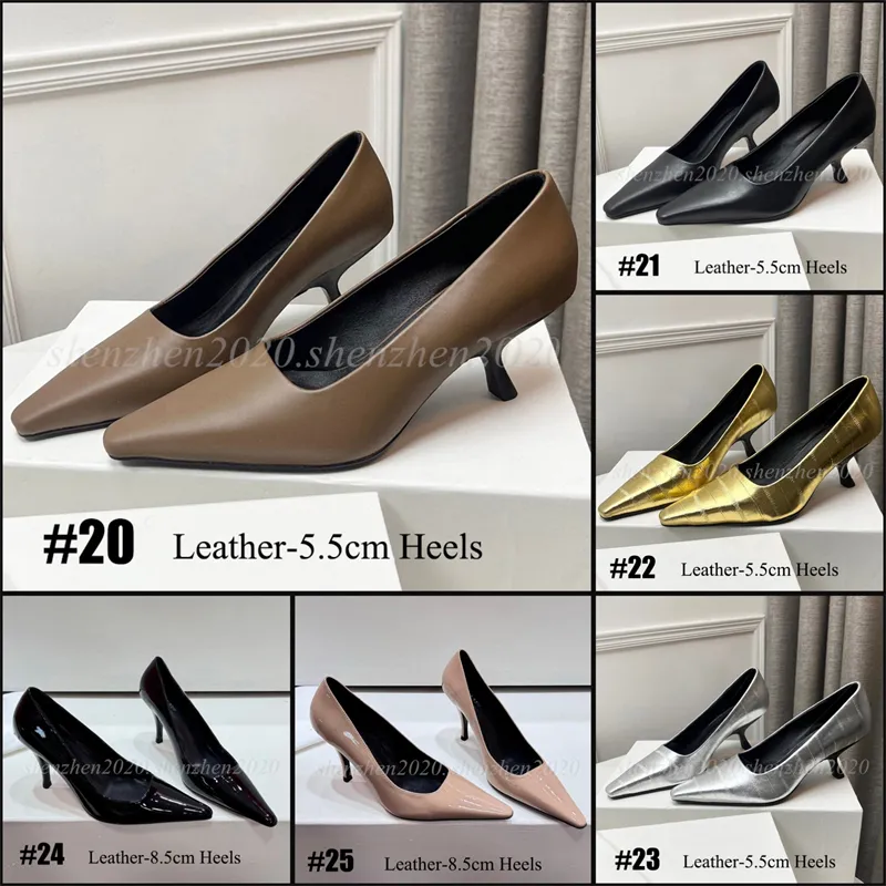 Premiummodemärke kvinnors läder tofflor Sandaler höga klackar för kvinnor