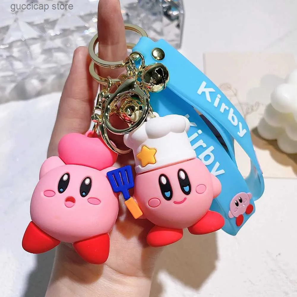 Schlüsselanhänger Lanyards Anime Star Kabi Kirby Schlüsselbund Perlenkette Rucksack Zubehör Schlüsselanhänger Tasche Anhänger Plüsch Mini Schultasche Mädchen Geschenk Y240316