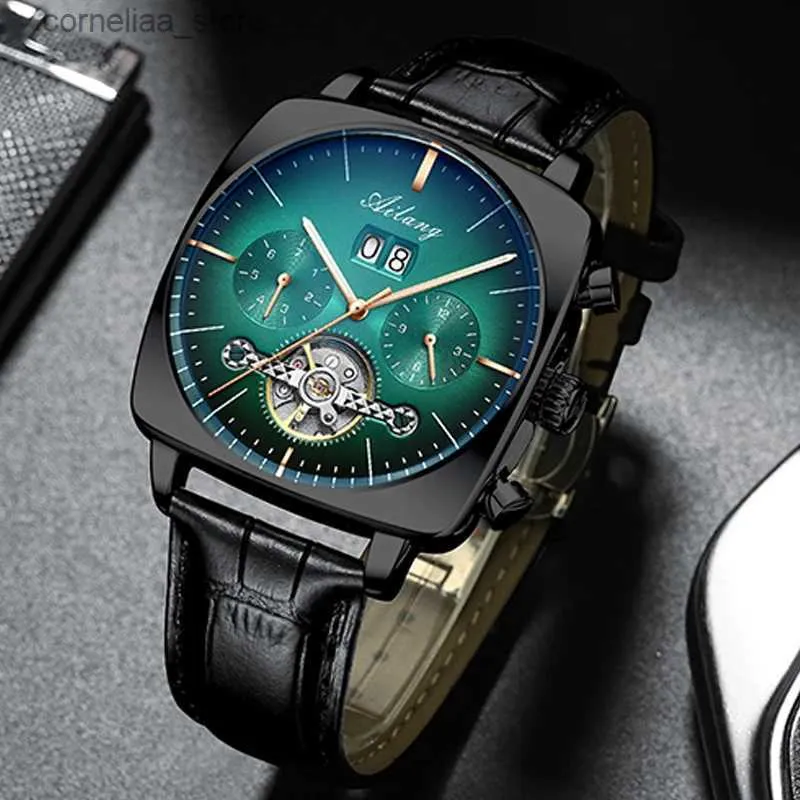 AILANG 2022 nieuwe heren automatische mechanische waterdichte tourbillon zwarte technologie lichtgevende mode heren Y240316