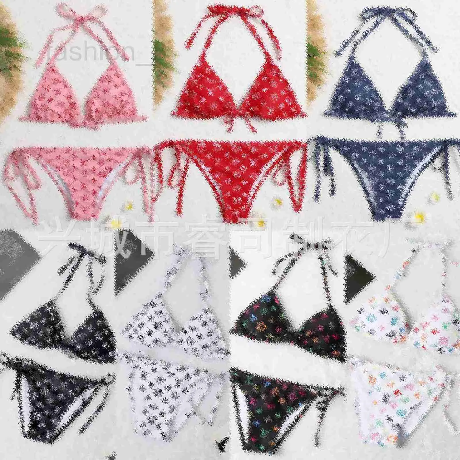 Costumi da bagno da donna firmati stampati bikini multicolor allacciati costumi da bagno stile spiaggia sorelle marchio di moda bikini grande 201A