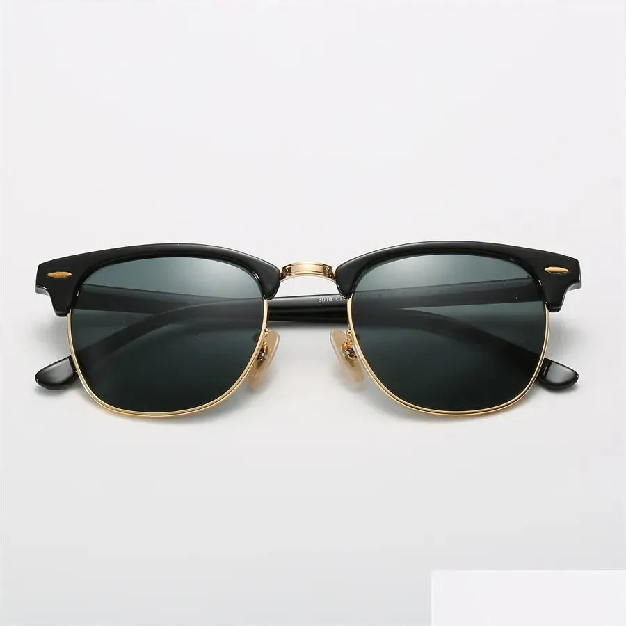 Okulary przeciwsłoneczne projektant marki klasycznej mody połowy ramki kobiety mężczyzn spolaryzowane sunnies na zewnątrz okulary napędowe Uv400 okulary upuść deliv otdhw