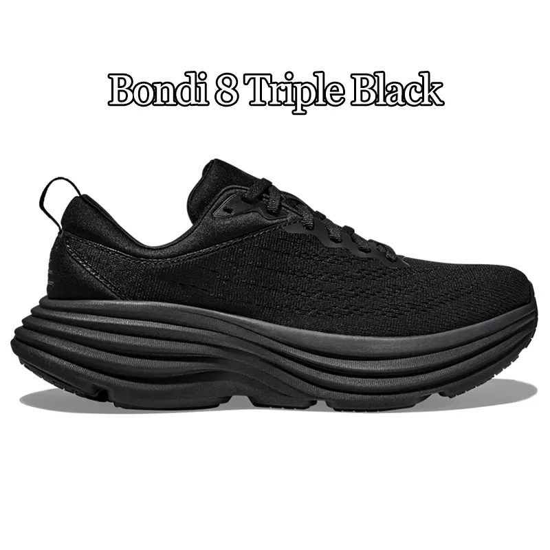 Running Shoes For Men And Women: Clifton 9 Bondi 8, Triple Black White ...