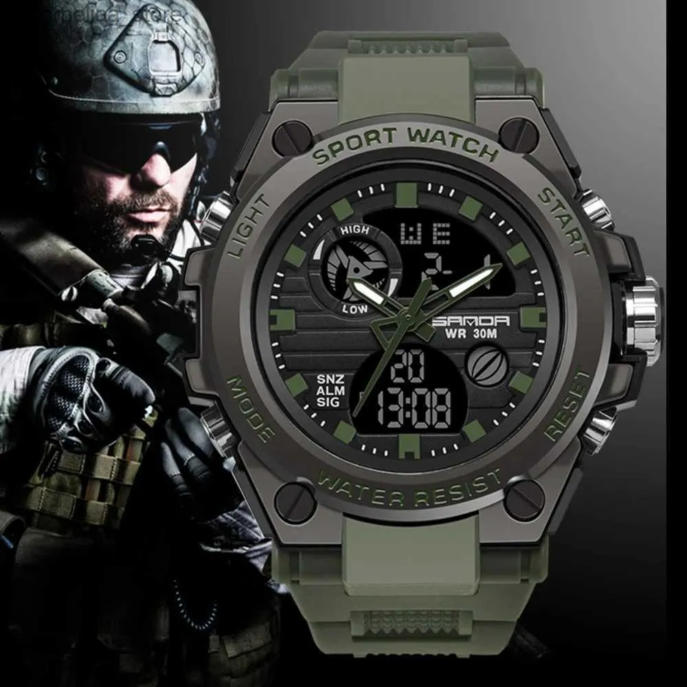 Autres montres SANDA G Style Hommes Numérique Militaire Sports es Double Affichage Étanche Électronique Poignet Relogio Masculino 739 Y240316