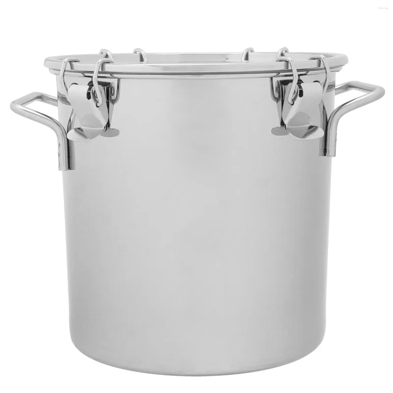Storage Bottles Stainless Steel Sealed Bucket Milk Jugs Small Camping Supplies Food Container