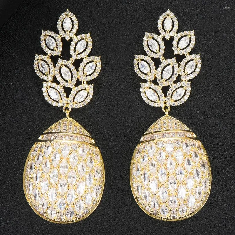 Dangle Earrings GODKI 2024 Pineapple Charms DUBAI Bridal For Women Weeding Luxury Bagutte Cut Cubic Zircon Statement