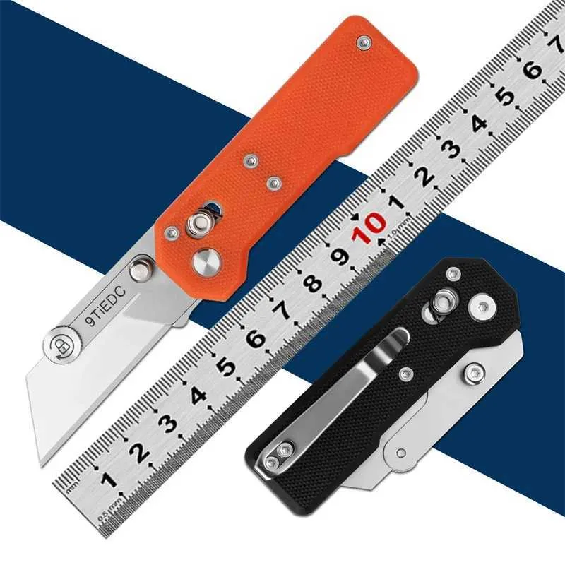 Jaktknivar 9tiedc g10 handtag camping cutter ficka utomhus vikbar tapeter kniv industriell dragning isolering från kabel EDC -verktyg 240315