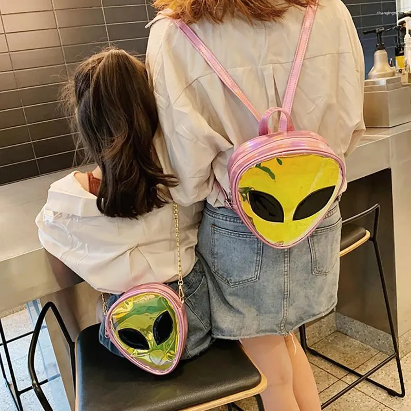 School Bags Ladies Wallets Cartoon For Women Children Alien Transparent Jelly Bag Shoulder Backpack Phone Coin Kawaii Purse