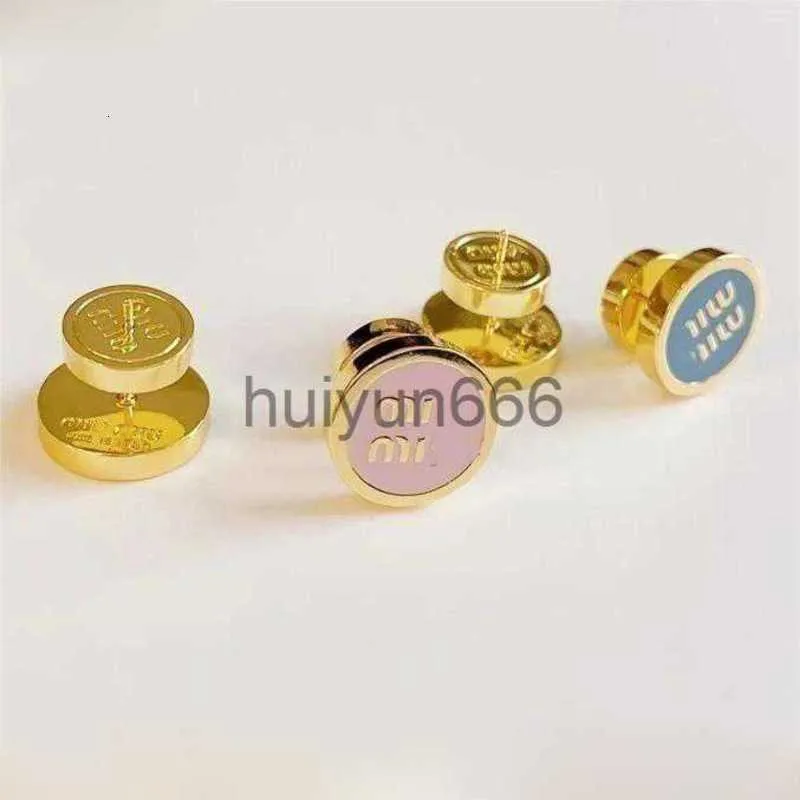 Ohrstecker aus 18 Karat Gold, MM-Markenbuchstaben, Designer-Ohrstecker für Damen, Retro-Vintage-Luxus, runder Kreis, doppelseitig, chinesische Ohrringe, Ohrringe, Ringe, Charm-Schmuck, Geschenk