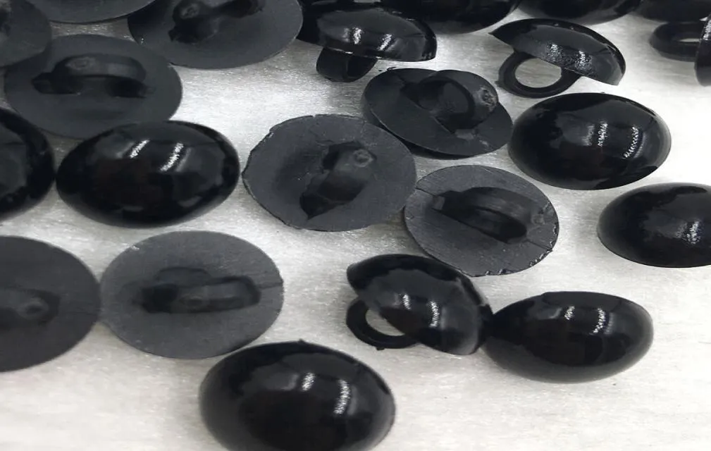 500pcs 10mm Acrylic Mushroom Black Shank Buttons Plastic Decorative Button Negro DIY Sewing Eye For Dolls Toy Eyes PT1334980569