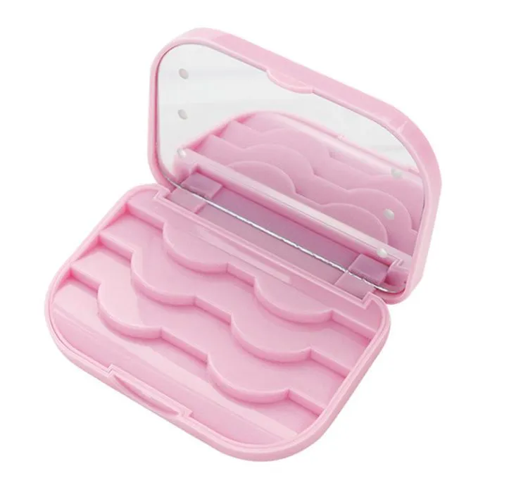 Eyelash Boxes False Eyelash Plastic Case Mirror Private Makeup Storage Lashes Packaging Box Mirrors With Led Light ZZ