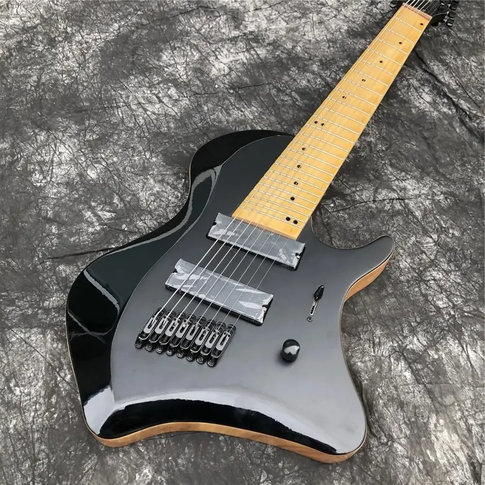 Gitarre 2020 Neuankömmling Fanned Frets Gitarre, schwarz 8 Saiten elektrische Gitarre