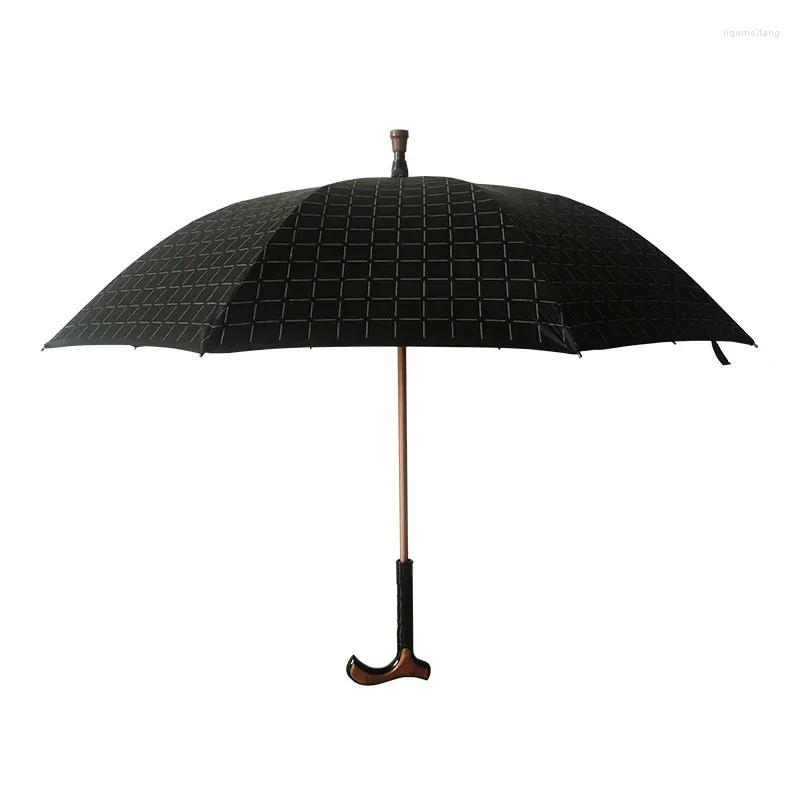 Umbrellas Anti Slip Cane Umbrella For Elderly People Outdoor Long Handle Sturdy And Durable Climbing In Sunny Rainy Weather