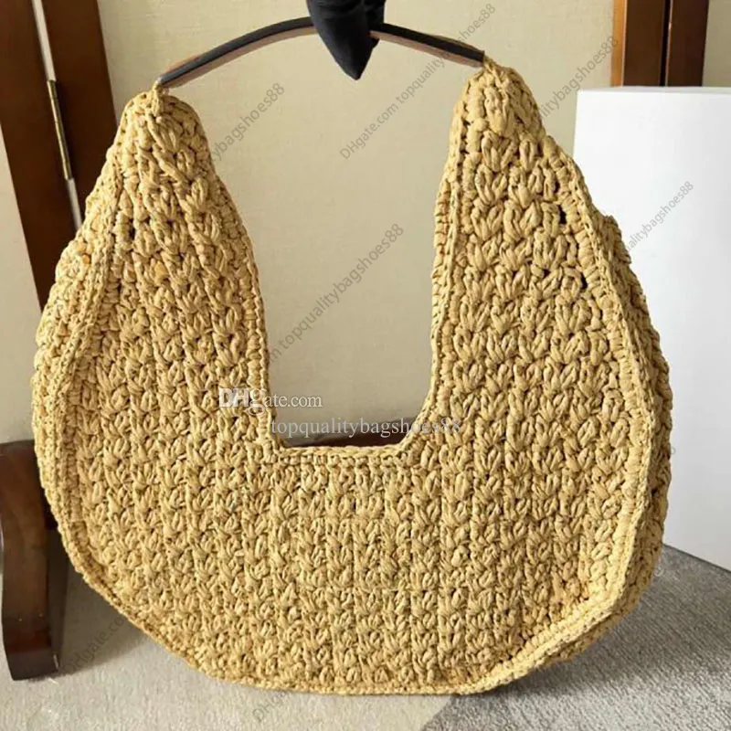 Bolsa Panier Hobo clássica em couro trançado à mão bolsa feminina