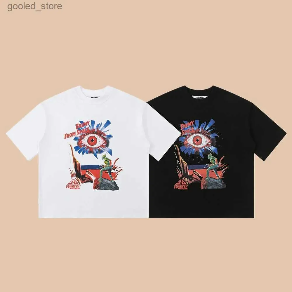 Męskie koszulki Żaba Drif Streetwear Luksusowa marka House of Brors Graphics Drukowane vintage odzież luźne wierzchołki TEE TOPS T SHIRT dla mężczyzn Q240316