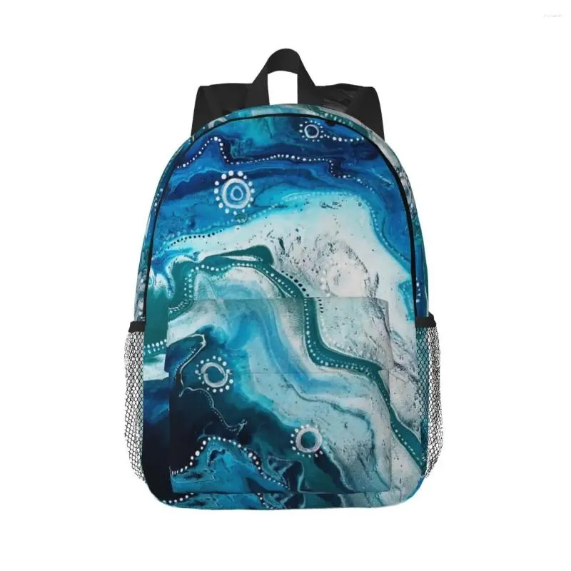 Mochila de cura de água salgada cachecol design menino menina bookbag casual estudantes sacos de escola portátil mochila ombro grande capacidade
