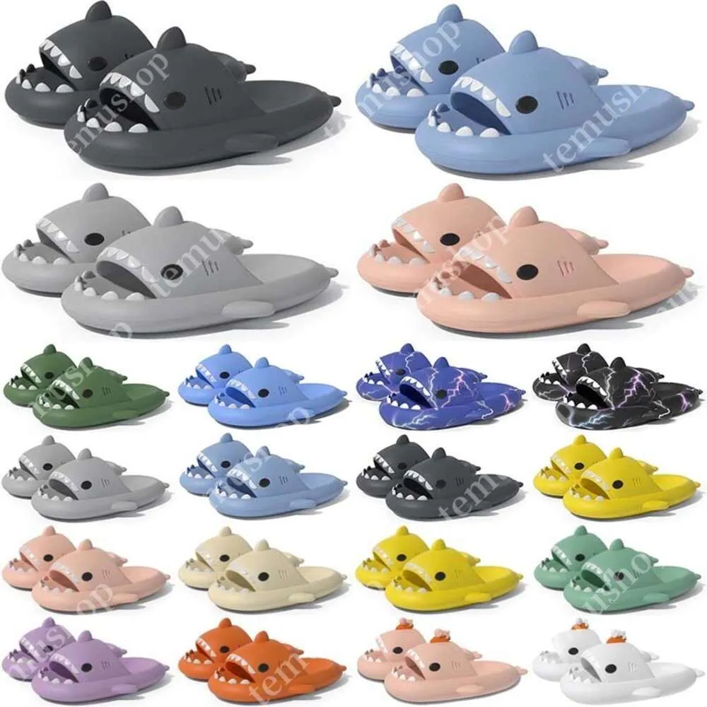 Livraison Gratuite Designer Shark Diapositives Sandale Pantoufles Sliders pour Hommes Femmes Sandales Slide Pantoufle Mules Hommes Femmes Pantoufles Formateurs Tongs Sandles Color83