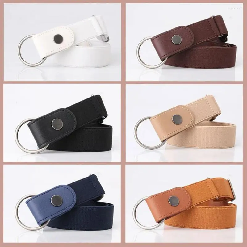 Bälten Stylish Women Belt Justerbar längd Kvinnor Faux Leather Lazy för kostymtillbehör Invisary midjeband med stansfritt