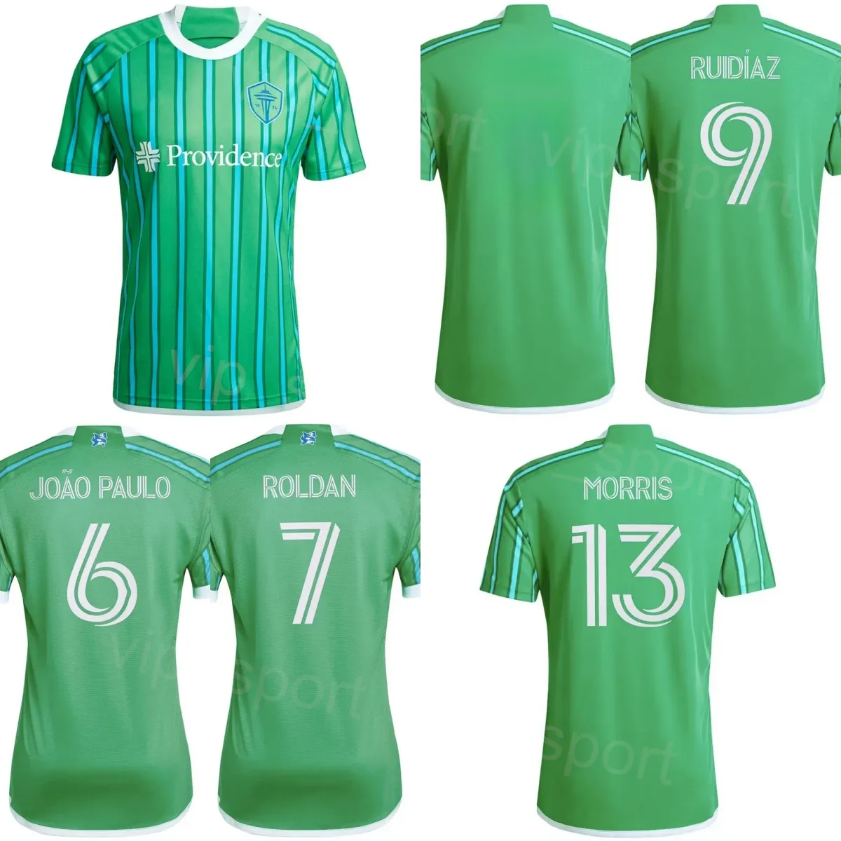 Seattle Sounders 2024-25 Soccer 8 Joshua Atencio Jersey Mans 5 Nouhou Tolo 9 Raul Ruidiaz 23 Leo Chu 10 Pedro de la Vega Albert Rusnak Obed Vargas Kits de maillots de football