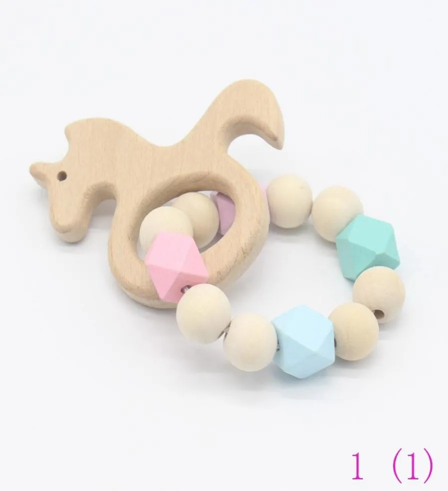 Baby Wood Teether Silicone Beads Nursing Armband Medting Wood Rattles Toys Baby Teether Armband Nursing Toys Gift Ye0225775870