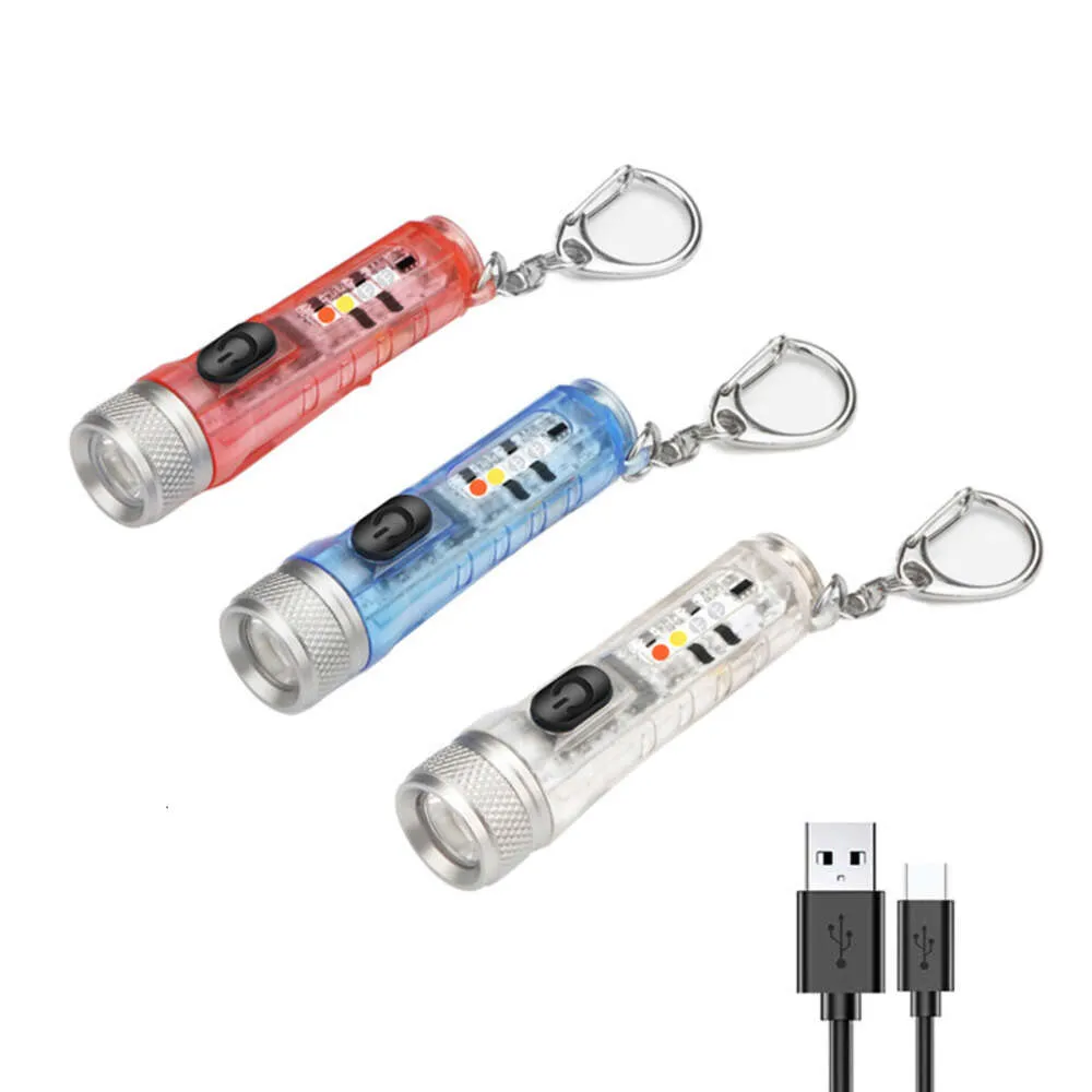 USB-Lade-Multifunktions-Taschenlampe, starkes Licht, superhell, wasserdicht, große Entfernung, tragbare LED-Mini-Taschenlampe für Zuhause im Freien 968978