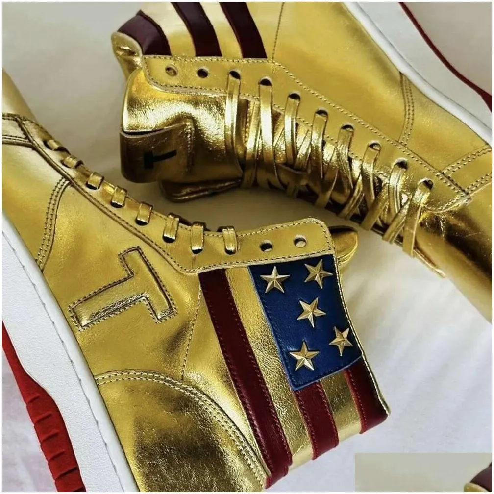 t trump sneakers the never surrender high-tops designer 1 ts gold custom men outdoor sneakers comfort sport casual trendy lace-up outdoors party