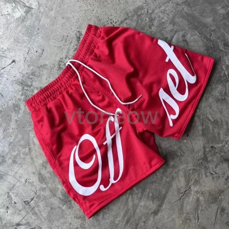 Designer shorts off shorts summer fashion beach pants men high quality street wear red blue black purple pants mens short Asian Size:M-4XL