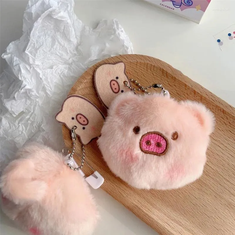 Keychains Pig pluche roze zachte sleutelhanger accessoires schattig Kawaii Student Bag Korea Ins Children Key Ring Broche