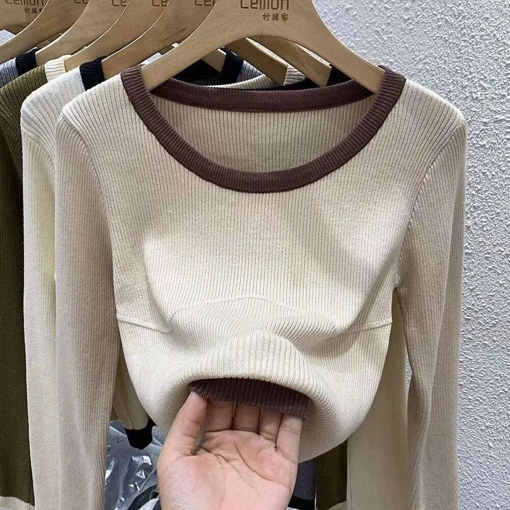 Women's Sweaters Spring French women's tops Sweater Knitting O-neck Long-sleeve Inside Loose Pieces Tops Unlined Women 2024