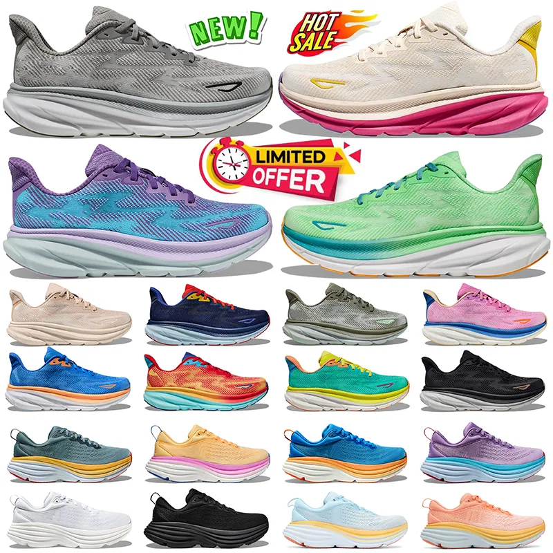 heren dames loopschoenen clifton 9 bondi 8 heren outdoor sneakers triple zwart wit Harbor Mist olijf waas verschuivend zand dames sport trainers maat 36-47