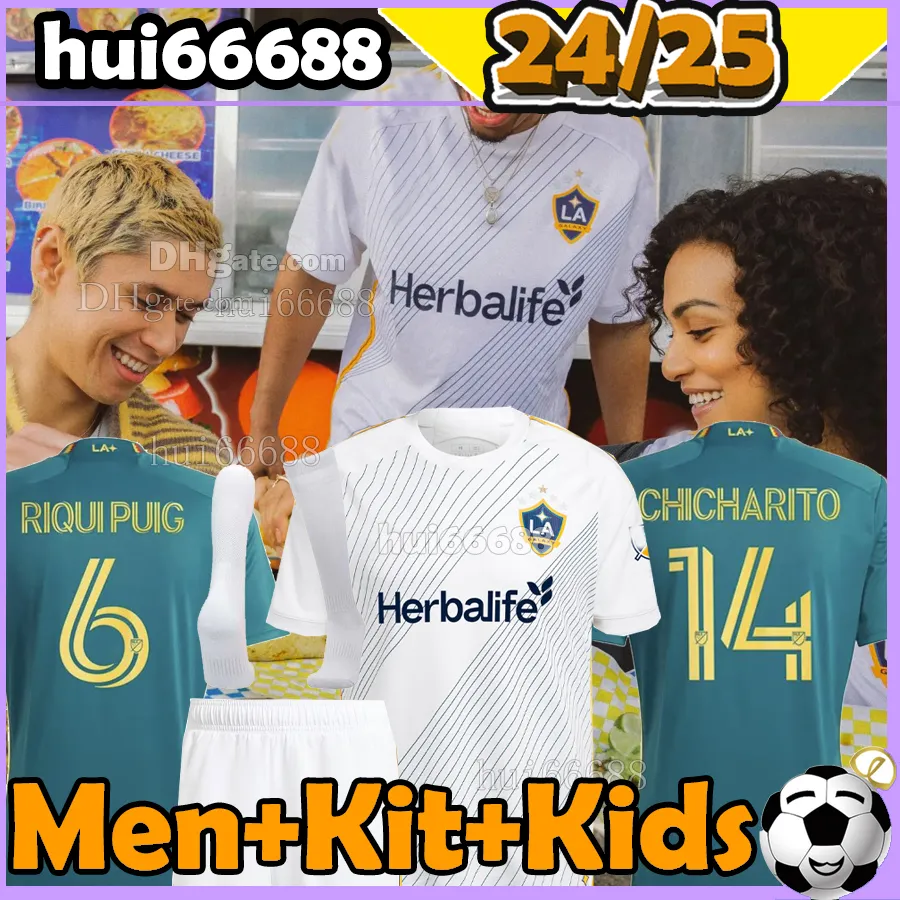 24/25 LA Galaxy Camisas de futebol CHICHARITO BECKHAM BRUGMAN 2024 2025 RIQUI PUIG D.Costa ALVAREZ Joveljic fãs jogador versão kit crianças camisas de futebol