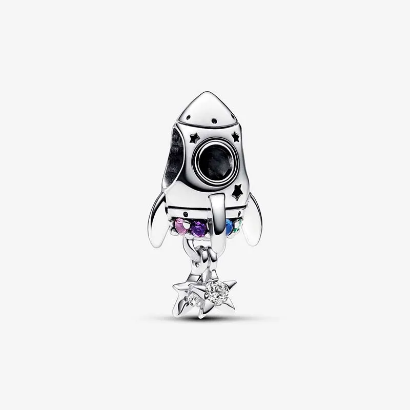 Space Love Rocket Charm Pandora's 925 Sterling Silver Charms Set Bracelet Making Charms Perles Collier Pendentif Girlfriend Cadeau avec boîte d'origine Top qualité