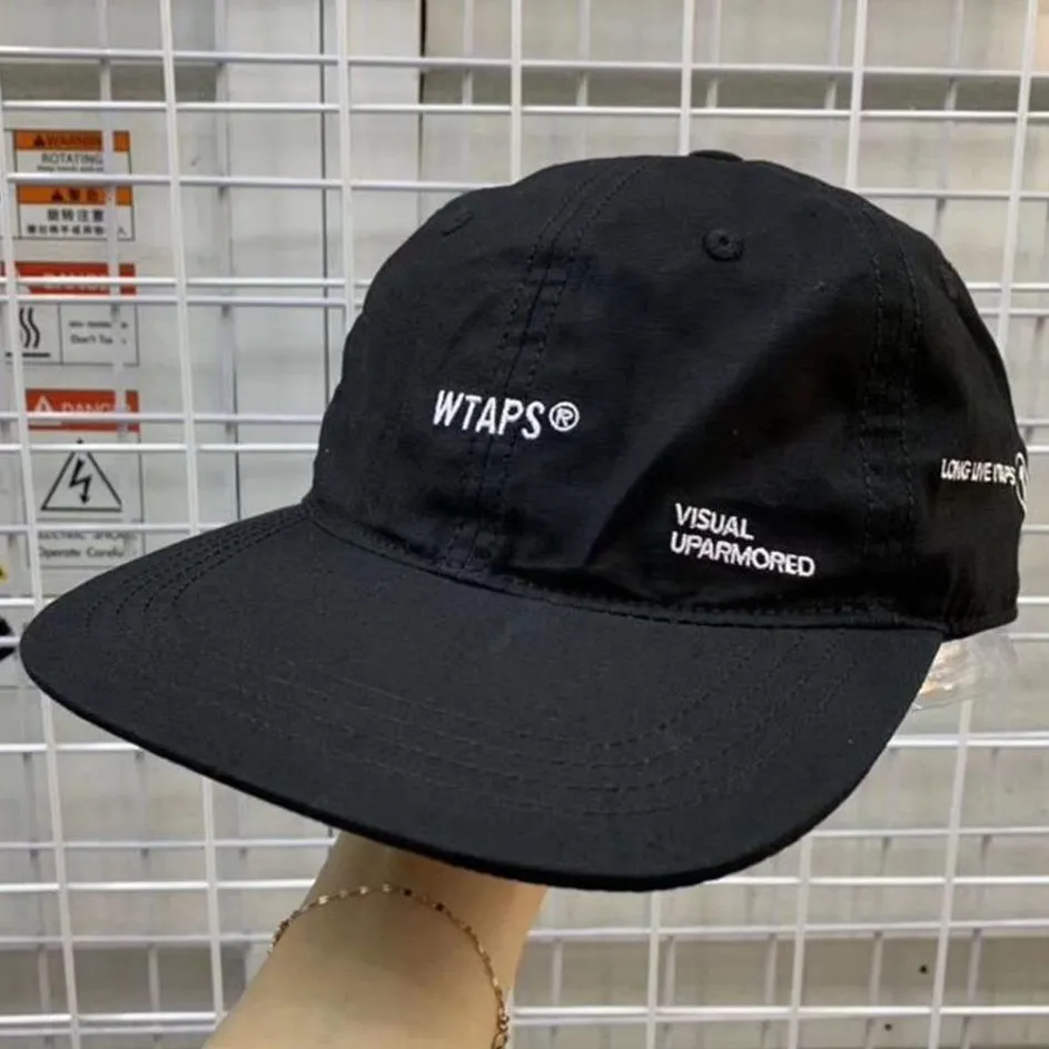 Wtaps Düz Brim Beyzbol Kapağı Erkekler Kadın Nakış Dad Hip Hop Snapback Trucker Cap Golf Açık Ayarlanabilir Günlük Harajuku T201880