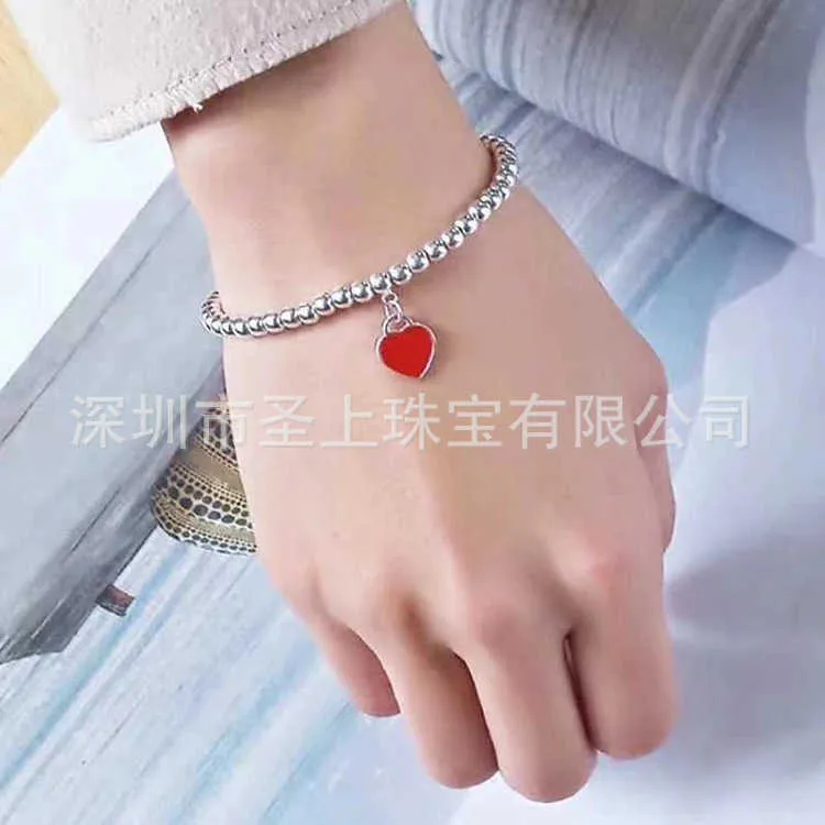 Tifaniym classique perle ronde bouddha 4mm bracelet rond émail rouge bleu rose brillant bijoux polyvalent