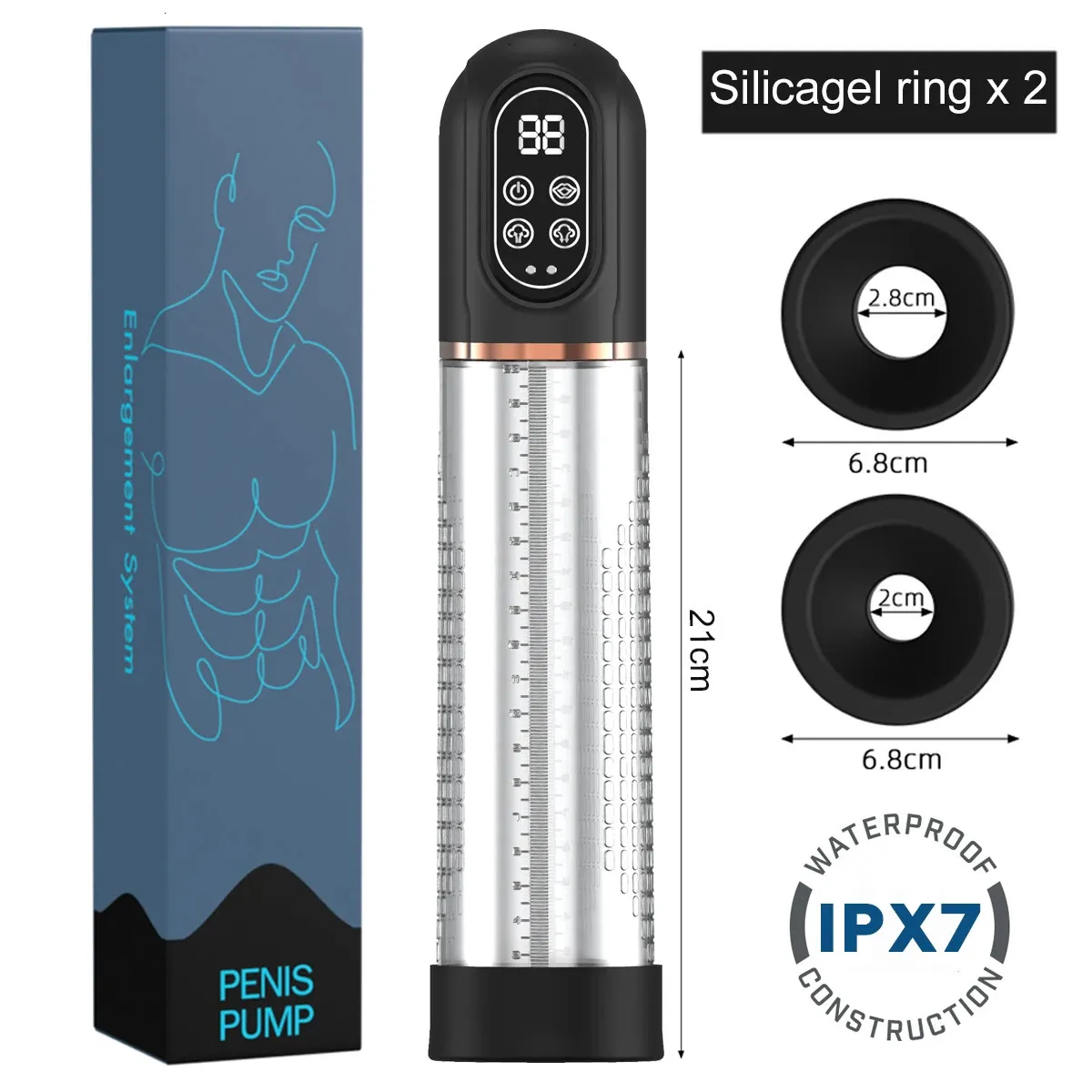 Sextoy - Gaine Pénis Avec Masturbateur Extendor 9 (22 X 5 Cm) - Réaliste, Neuf - Marque NMC