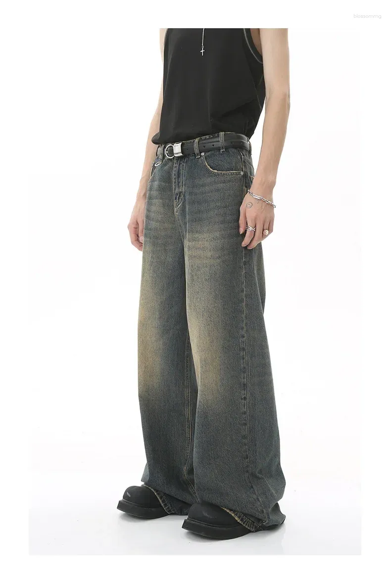 Kvinnors jeans kvinnor harajuku hög midja streetwear baggy hip-hop byxor raka breda ben överdimensionerade 2000-talet y2k feamle