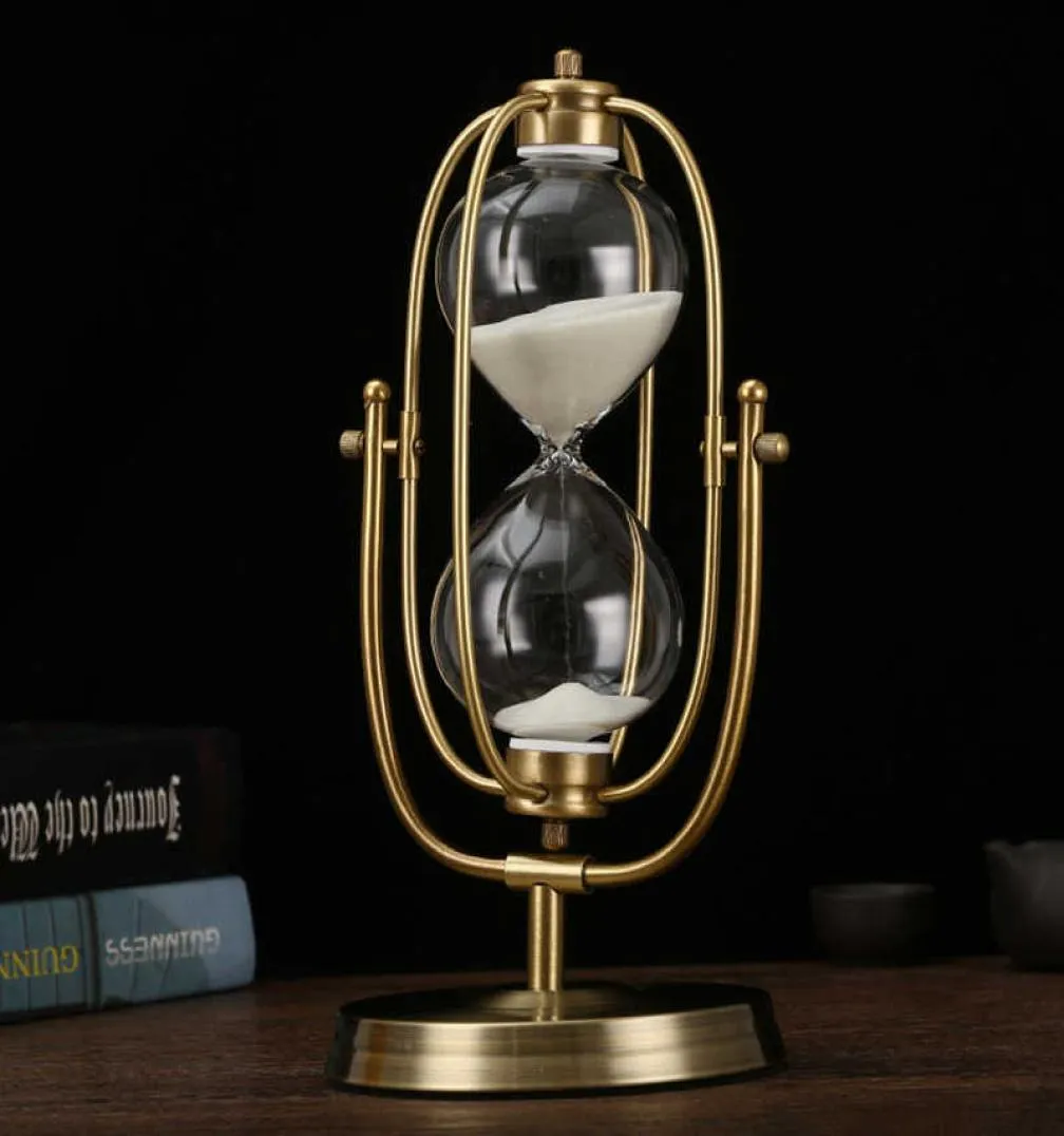Nordic Style Kreatywny biały piasek Golden Rotation Glass Hourglass 153060 Minute