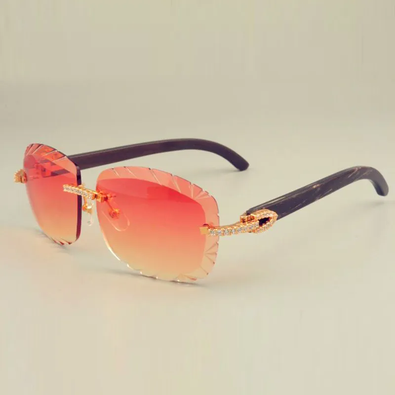 heiß verkaufte Sonnenbrille mit Gläsern 8300715, natürliches schwarzes Muster, Hörner, auch Brillen, Luxus-Diamanten, Unisex-Sonnenschutz
