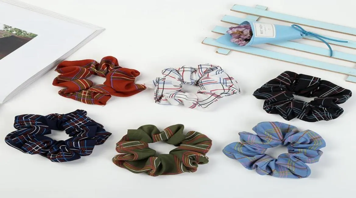 Scrunchie Fascia elasticizzata Dot Plaid Scrunchies Fasce elastiche per capelli da donna Cravatte per capelli per ragazze Scrunchy Coda di cavallo Accessori per capelli9416196