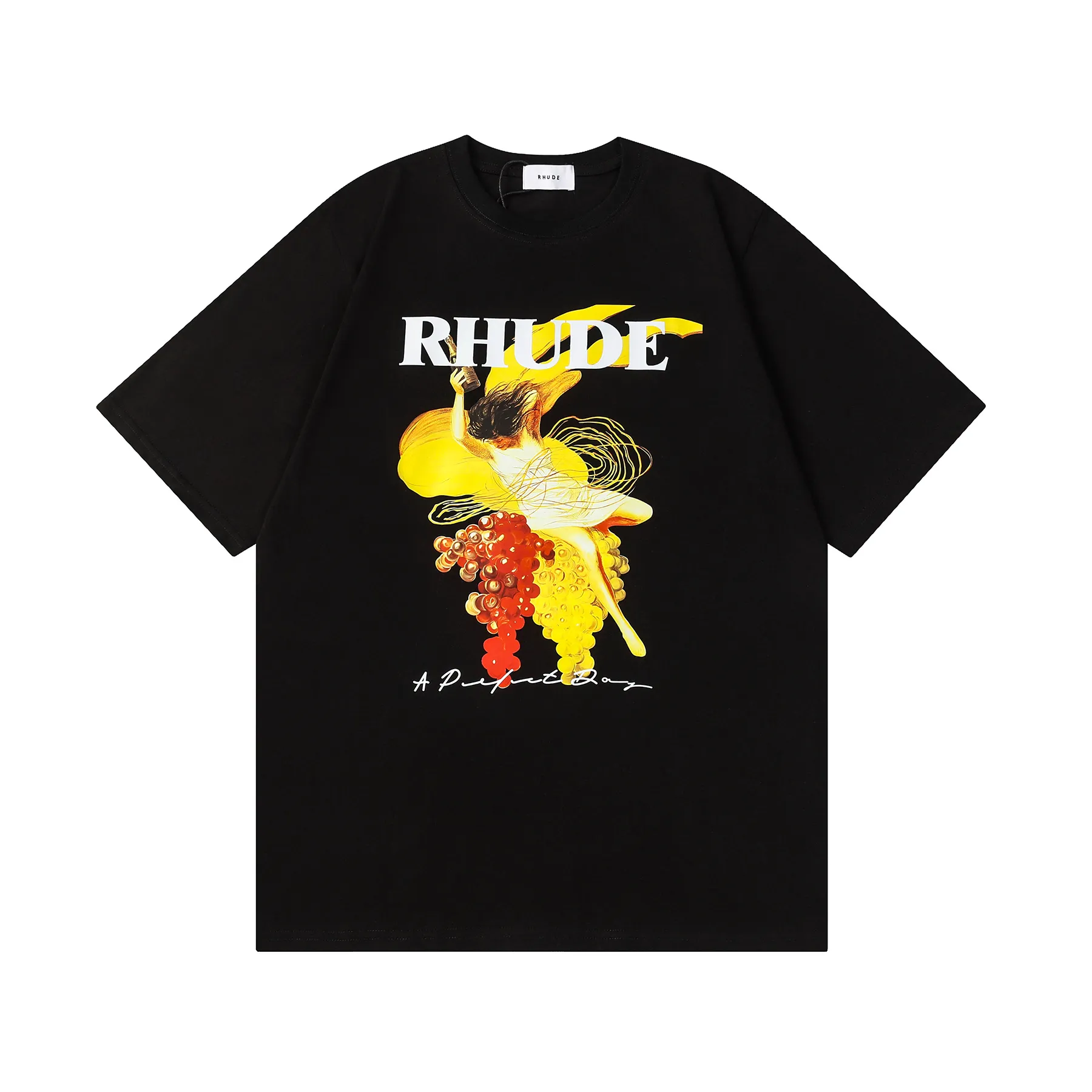 送料関税込み RHUDE×Como コットンジャージー Tシャツ RHUDE + Como 1907 Embroidered Printed Cotton-Blend Jersey T
