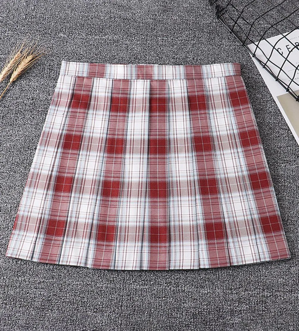 2020 New Cheap Mini Homecoming Dresses Pleated Skirt High Waist ALine Plaid Skirts Fashion Homecoming Dresses JK048673531