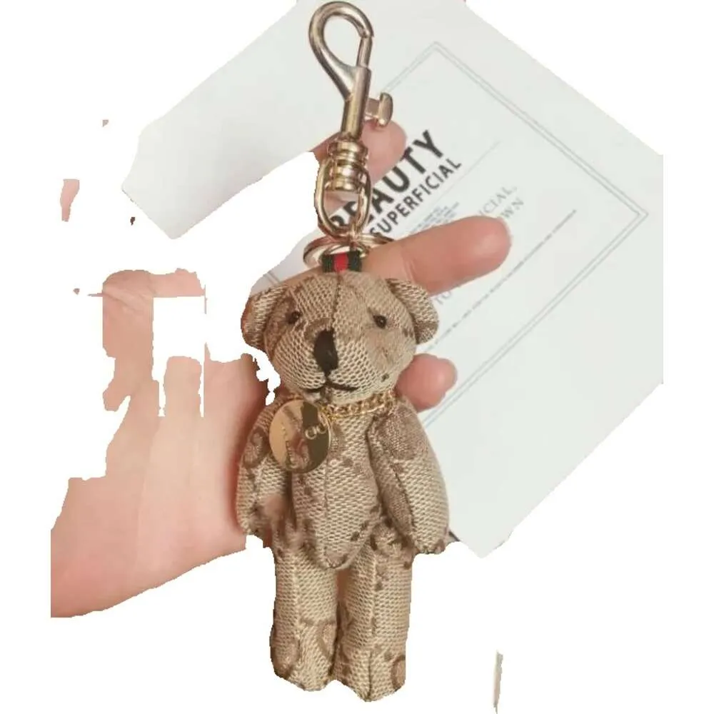 T 5Style Creative Cartoon Cute Bear Keychain Letters Car Keychains Leather Keyring Men Women Couples Bag Pendant Accessories GG