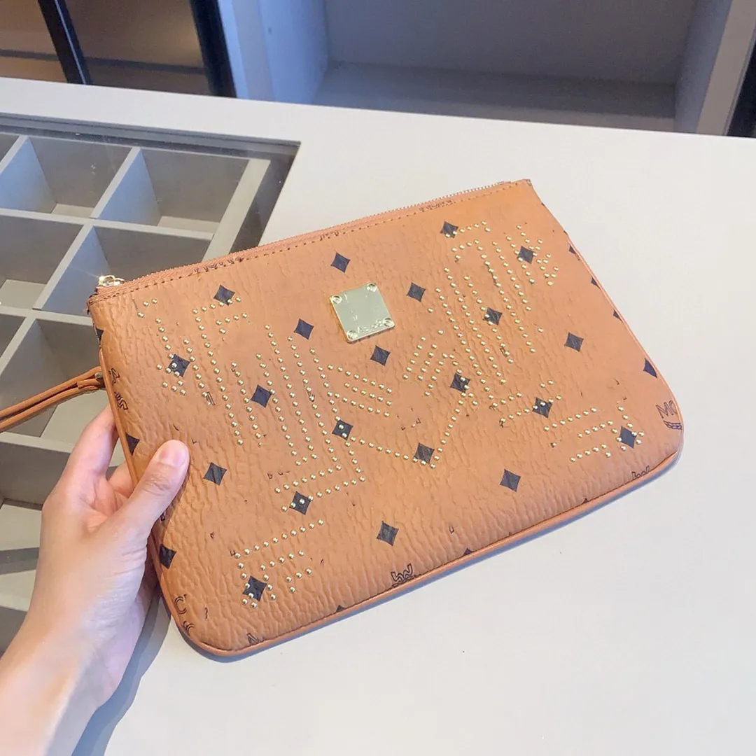 Women Designer Envelope Clutch Bag Luxury Purses Handbag With Wrist Strap Cartoon Fashion Soft Leather Bag Polychrome Handheld Bag Original Box 28 cm