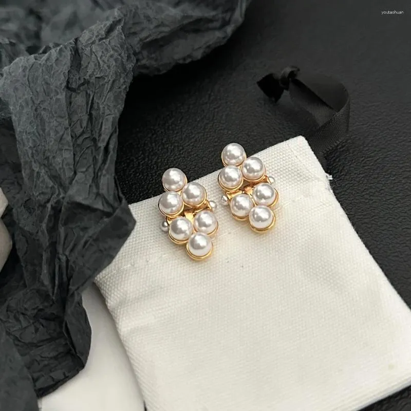 Boucles d'oreilles élégantes en perles pour femmes et filles, Vintage, mode Baroque exquise, bijoux classiques, cadeaux d'anniversaire