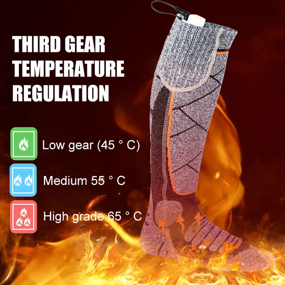 Accessories Electric Foot Warm Socks 3.7v Battery Heating Socks Elastic Comfortable 3 Modes Adjustable for Fishing Camping for Hiking Skiing