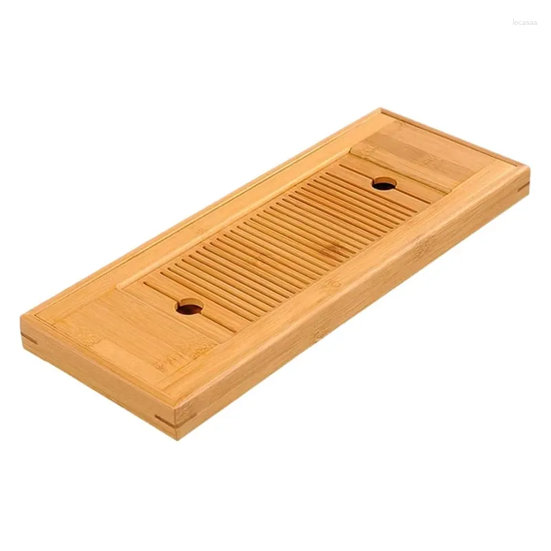 Plateaux à thé plateau de service en bois Table Gongfu chinoise support de séchage en bambou japonais ensemble Kungfu