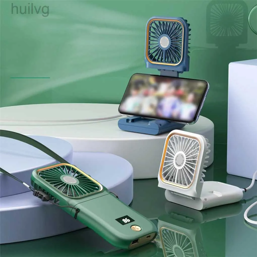 Wentylatory elektryczne przenośny wentylator szyi USB ładowanie chłodzącego cyfrowe wyświetlacz mini respirador składanie wiszące chłodniejszy pasek na szyję 240316