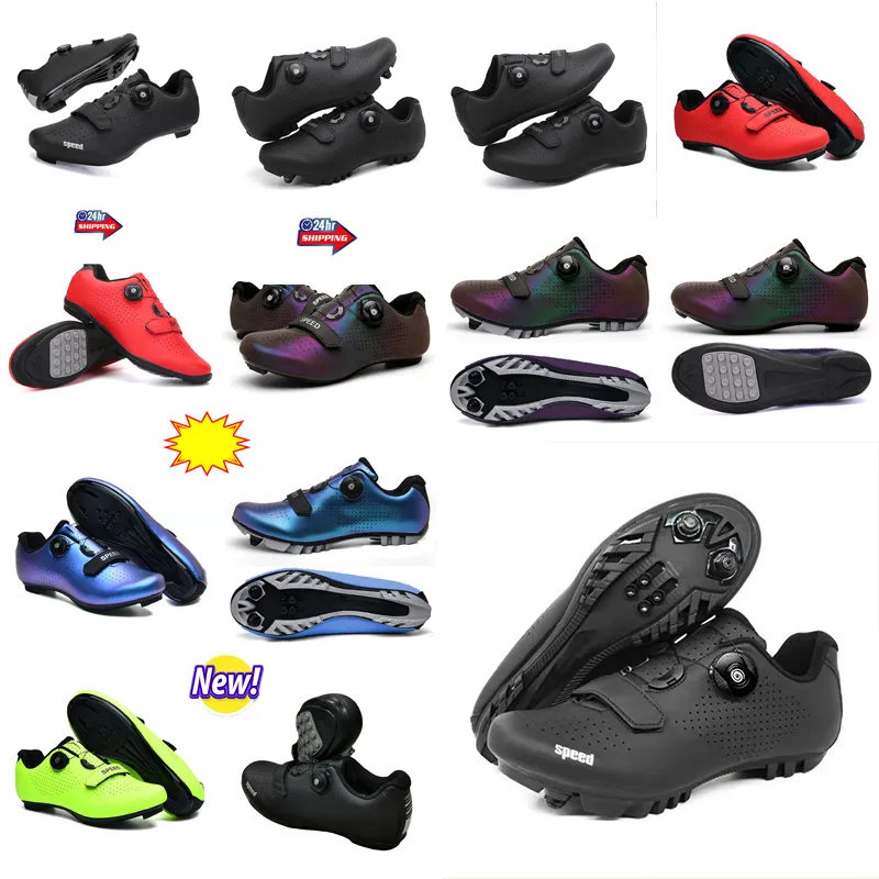 Sportmannen rwoad vuil cyqcling mtbq fietsen schoenen platte snelheid fietsen sneakers flats mountain bicycle footwear spd cleats schoenen 17 s